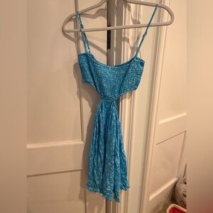 Blue cut out dress